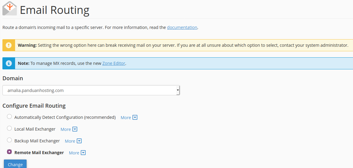 cpanel email routing office 365